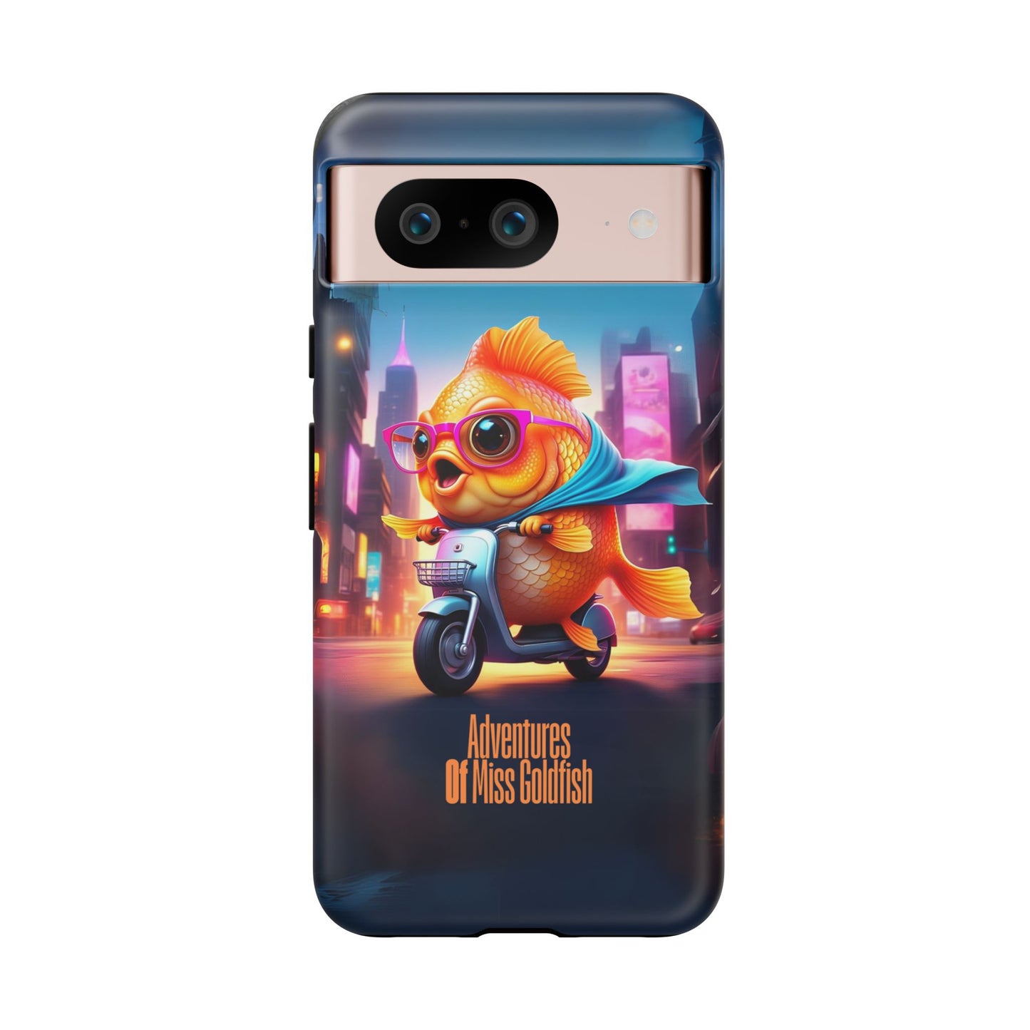 Adventures of Miss Goldfish Phone Case - Fun & Colorful Tough Cover for Fish Lovers