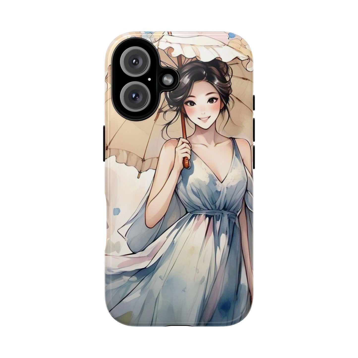 Elegant Floral Phone Case with Umbrella Design