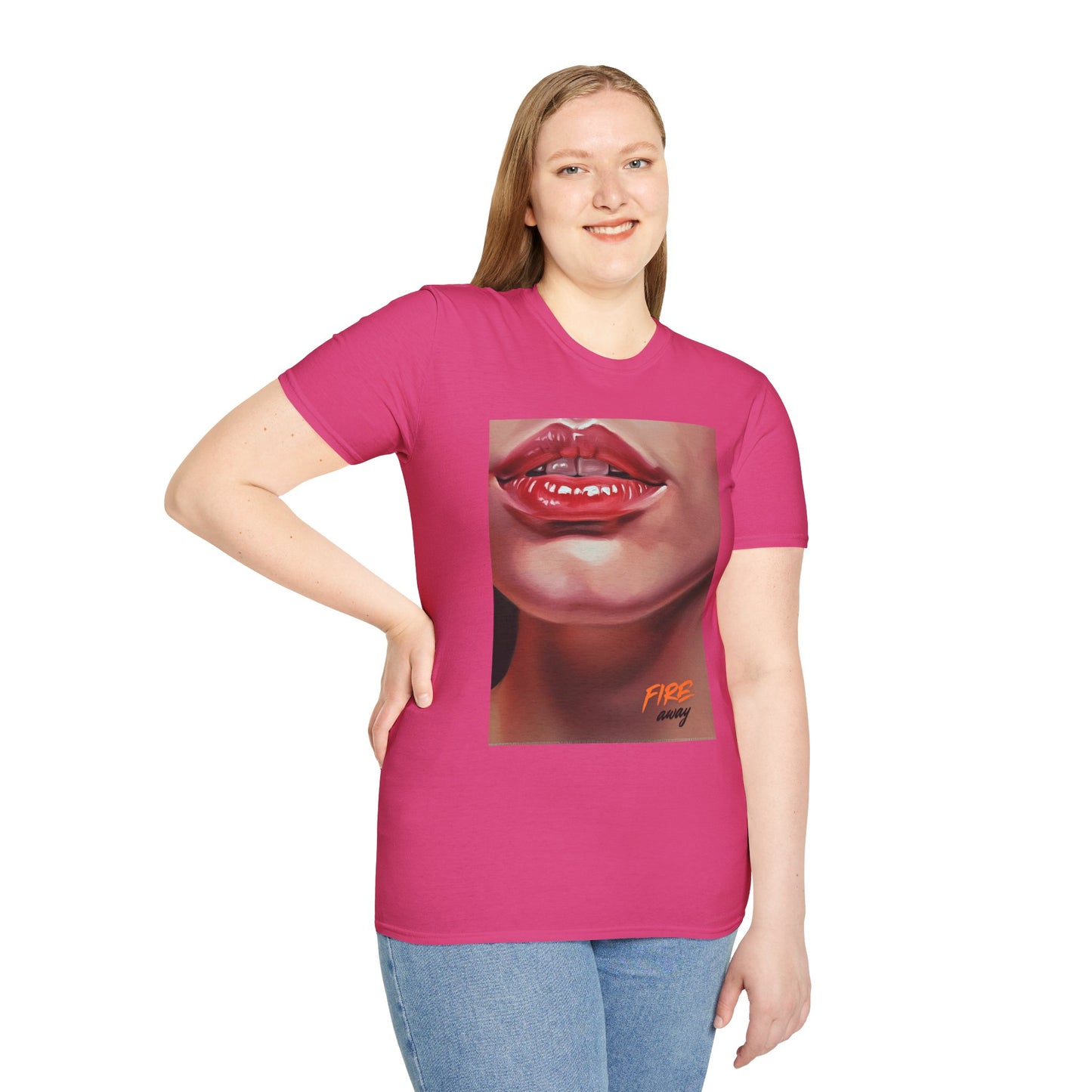 Fire Lips Women's Softstyle T-Shirt - Bold Art for Confident Expressions