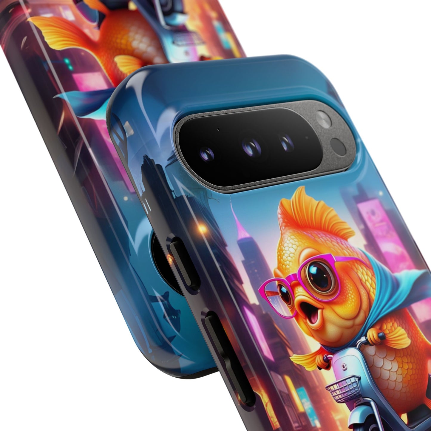 Adventures of Miss Goldfish Phone Case - Fun & Colorful Tough Cover for Fish Lovers