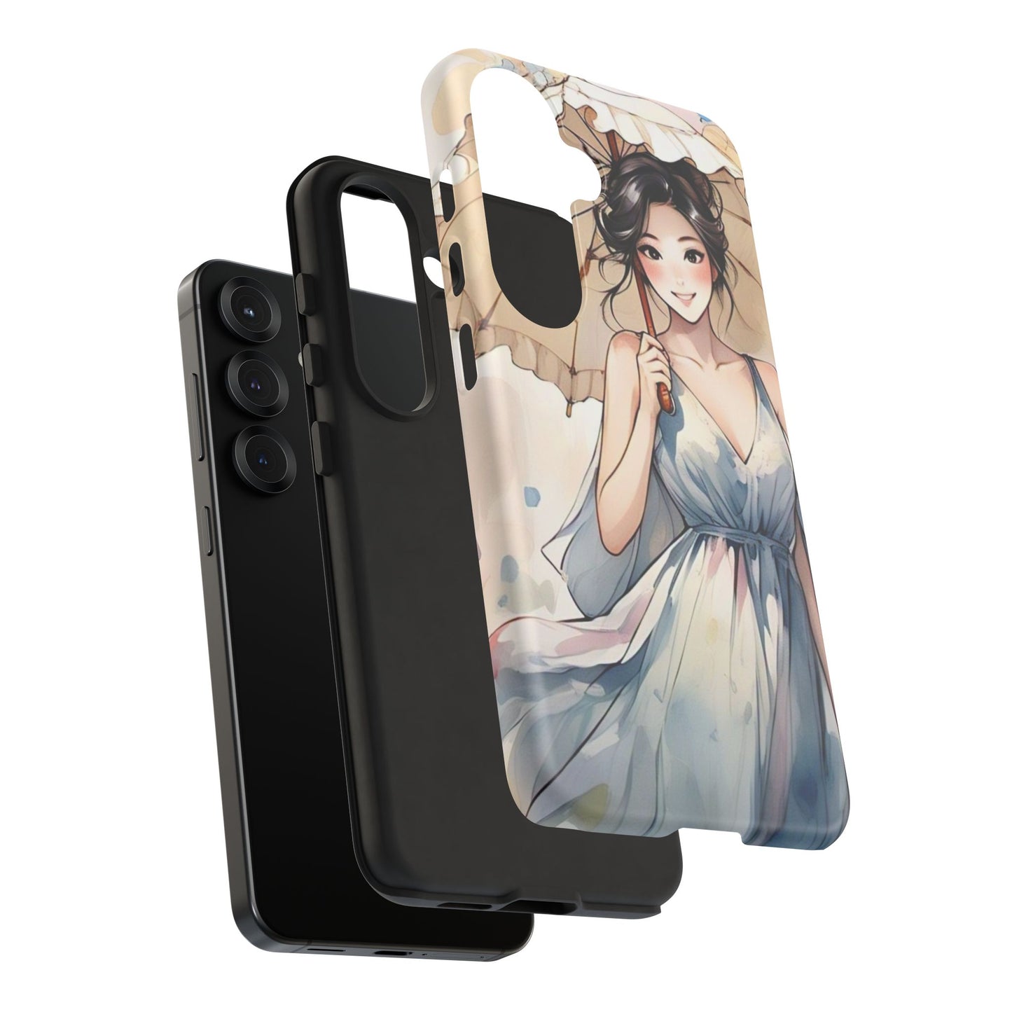 Elegant Floral Phone Case with Umbrella Design