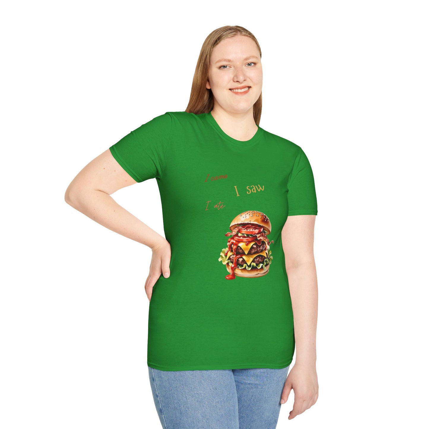 I Came, I Ate Burger Graphic Unisex Softstyle T-Shirt
