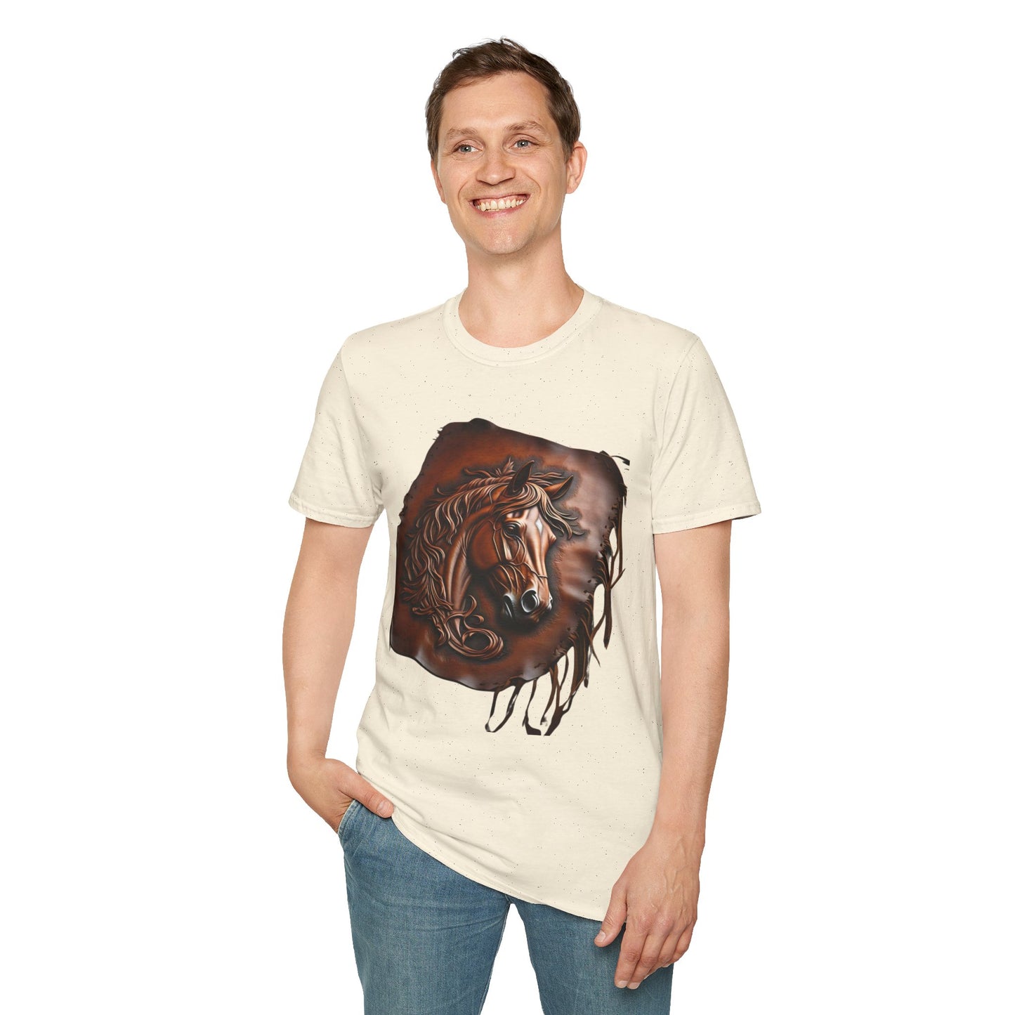 Rustic Horse Artwork Unisex Softstyle T-Shirt