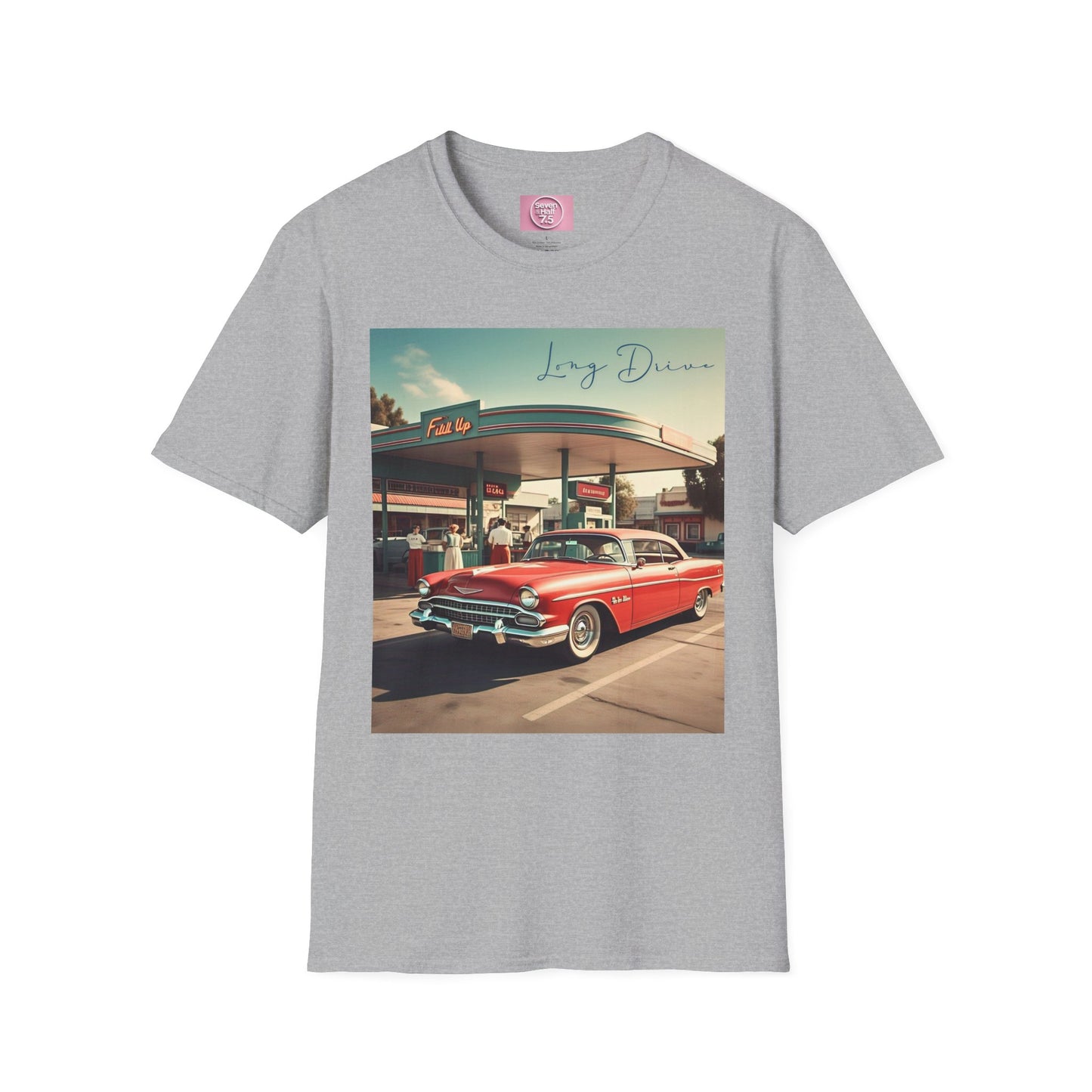Retro Car Unisex Softstyle T-Shirt - Long Drive Graphic Tee