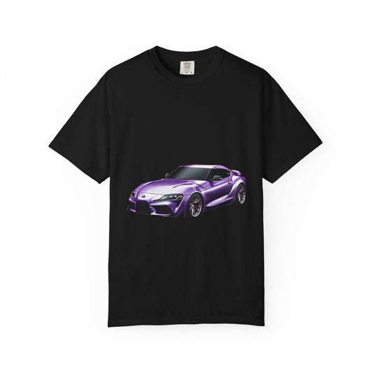 Purple Sports Car T-Shirt | Unisex Garment-Dyed Tee for Car Enthusiasts