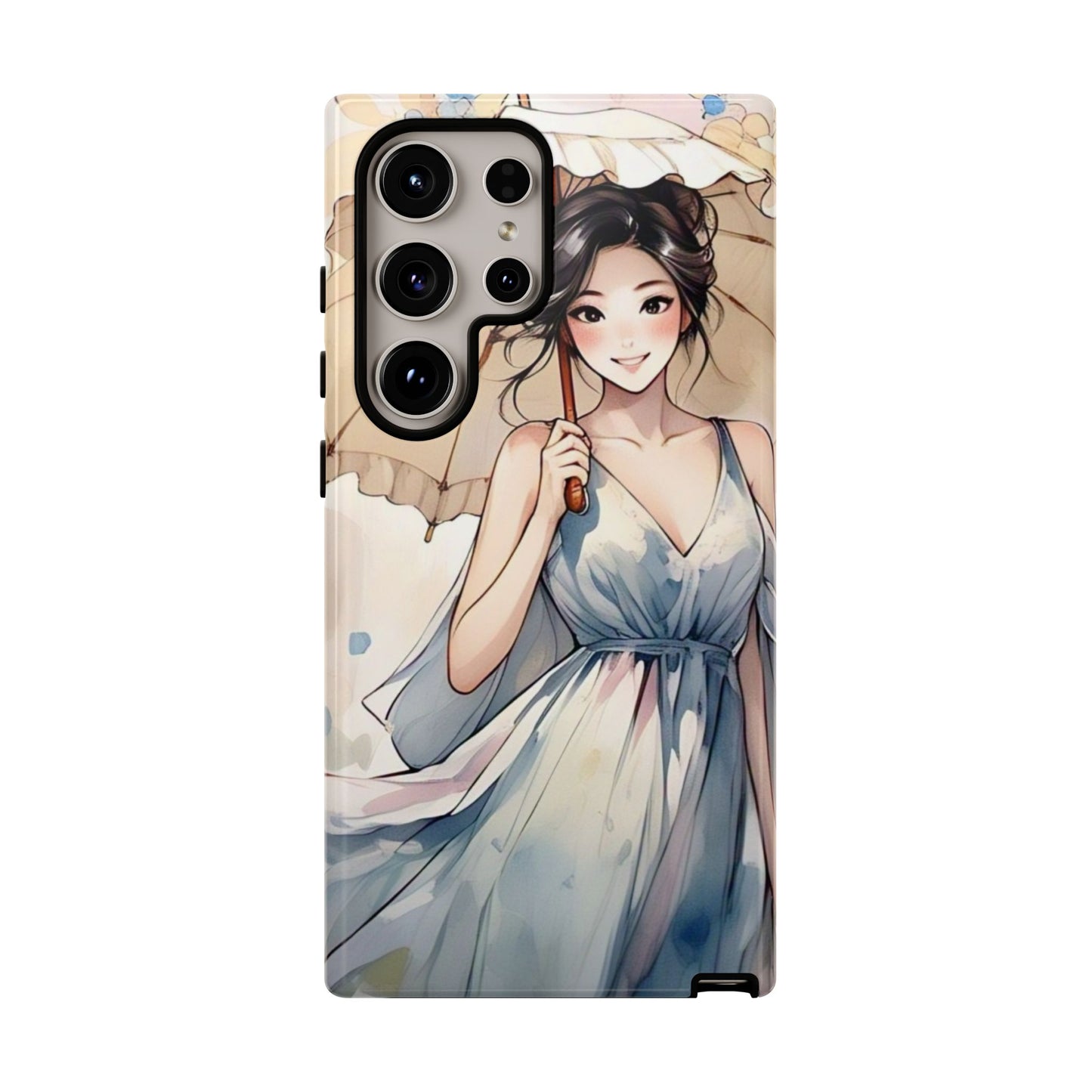 Elegant Floral Phone Case with Umbrella Design
