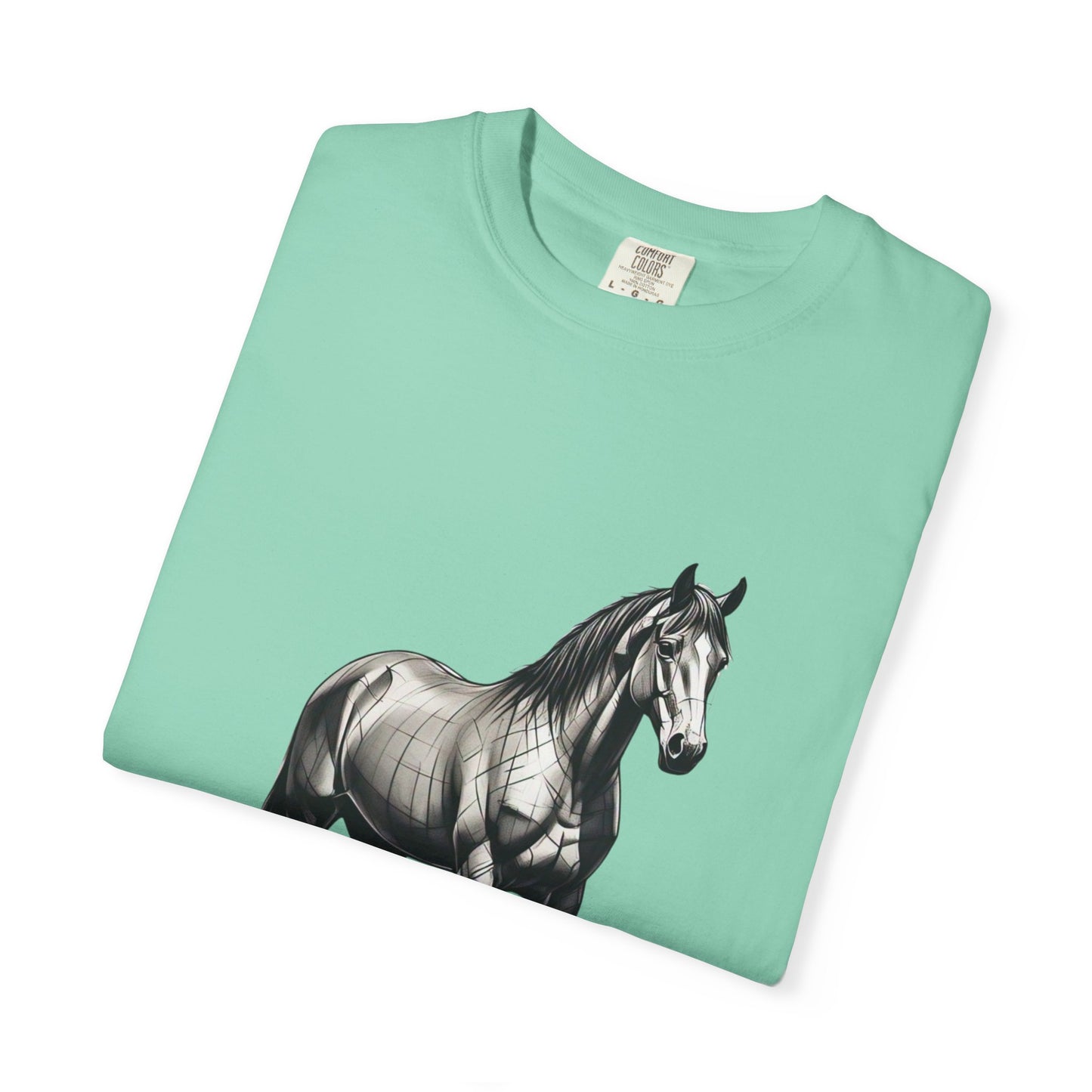 Equestrian Vibe Unisex Garment-Dyed T-Shirt - Horse Design