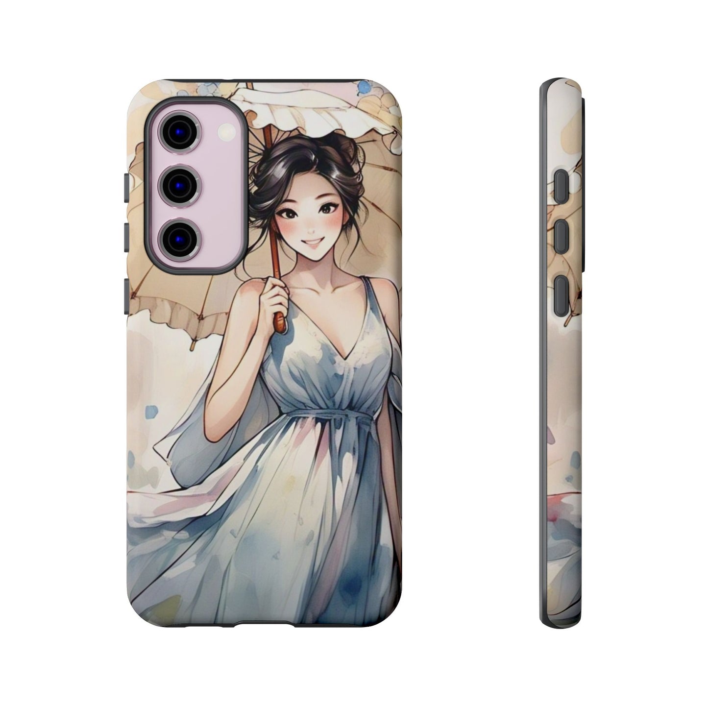 Elegant Floral Phone Case with Umbrella Design
