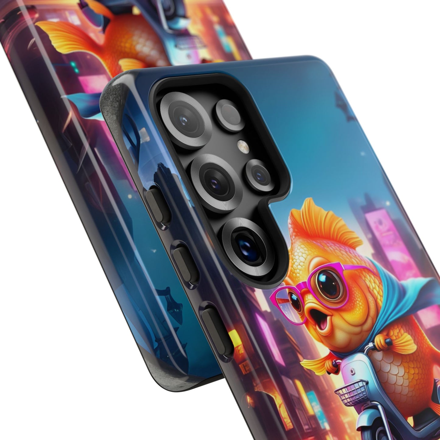 Adventures of Miss Goldfish Phone Case - Fun & Colorful Tough Cover for Fish Lovers