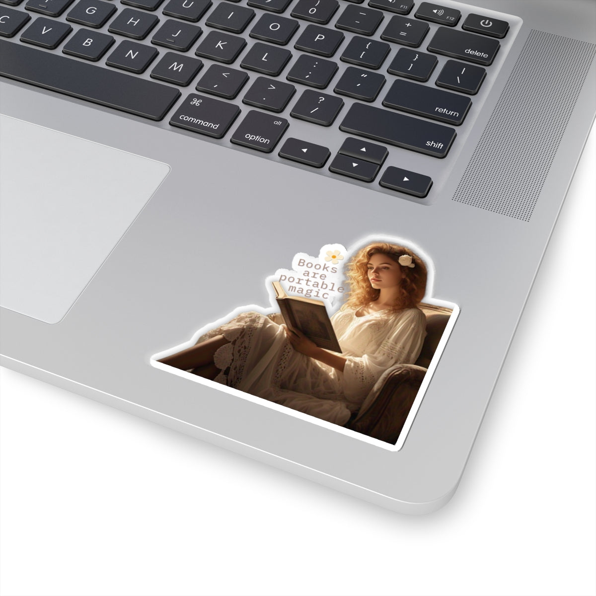 Inspirational Kiss-Cut Sticker: 'Books are Portable Magic' for Book Lovers