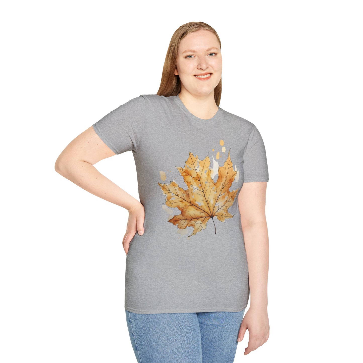 Autumn Leaf Unisex Softstyle T-Shirt - Cozy Fall Vibe Tee