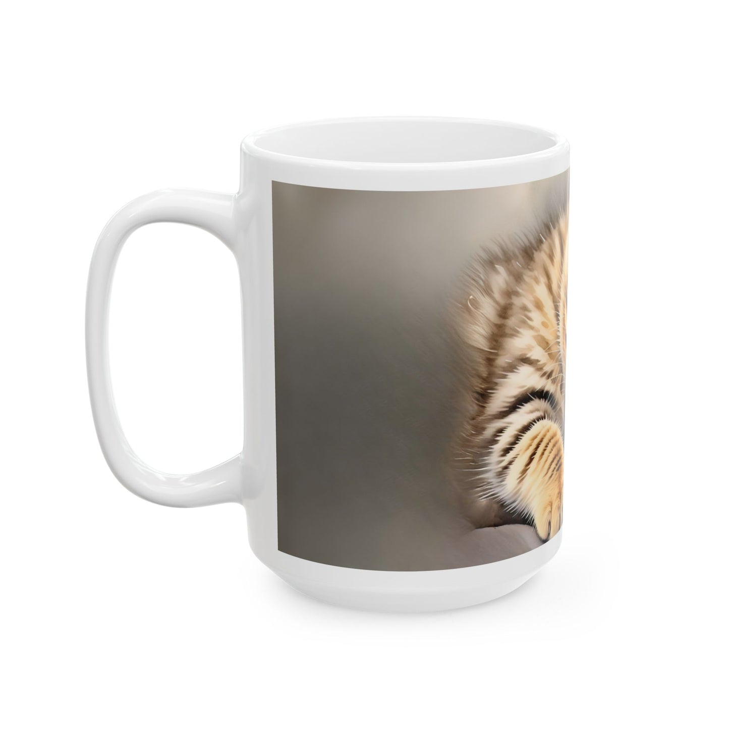 Cute Sleeping Cat Ceramic Mug - Cozy Cat Lover Gift (11oz, 15oz)