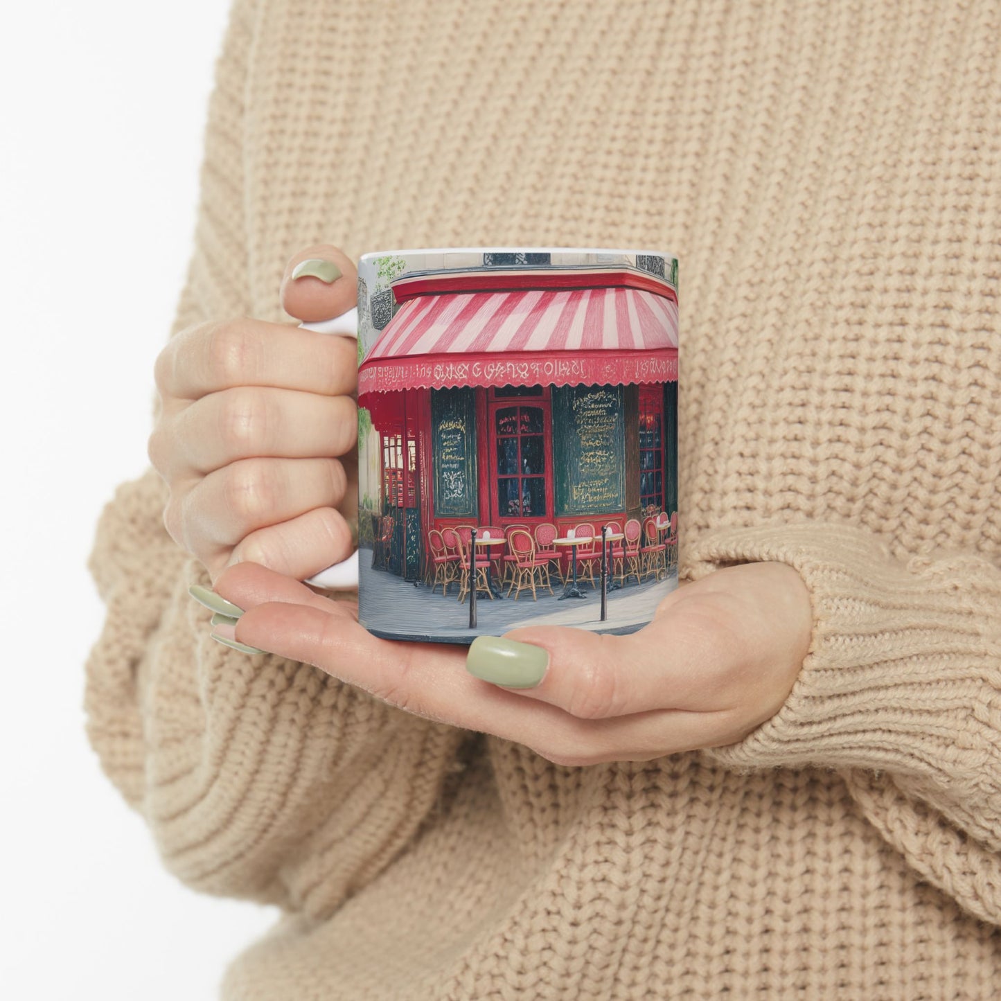 Charming Parisian Cafe Ceramic Mug - Perfect for Coffee Lovers & Gift Giving