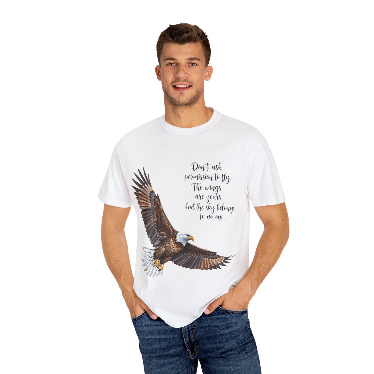 Inspirational Eagle T-Shirt, Motivational Apparel, Gift for Nature Lovers, Unisex Size, Eco-Friendly Fashion, Casual Wear