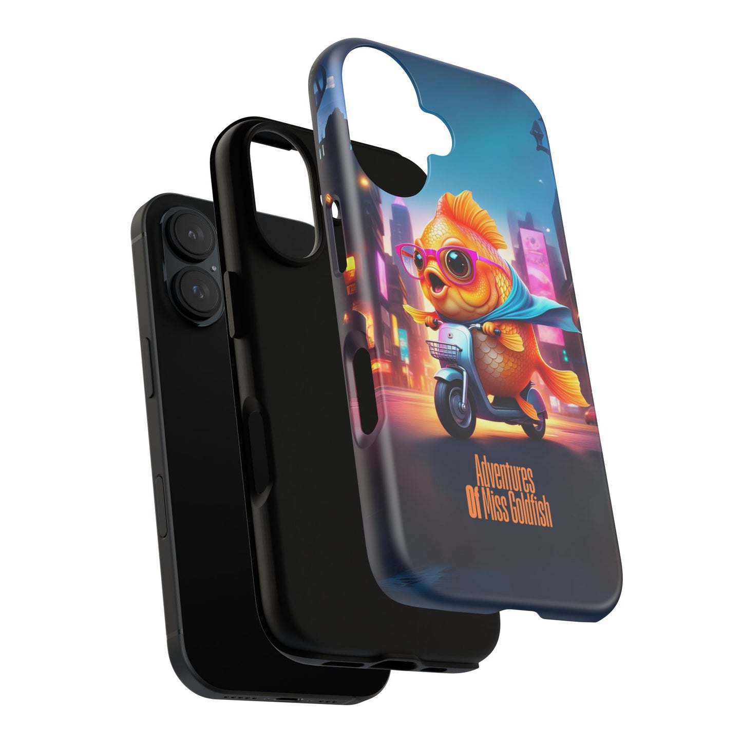 Adventures of Miss Goldfish Phone Case - Fun & Colorful Tough Cover for Fish Lovers