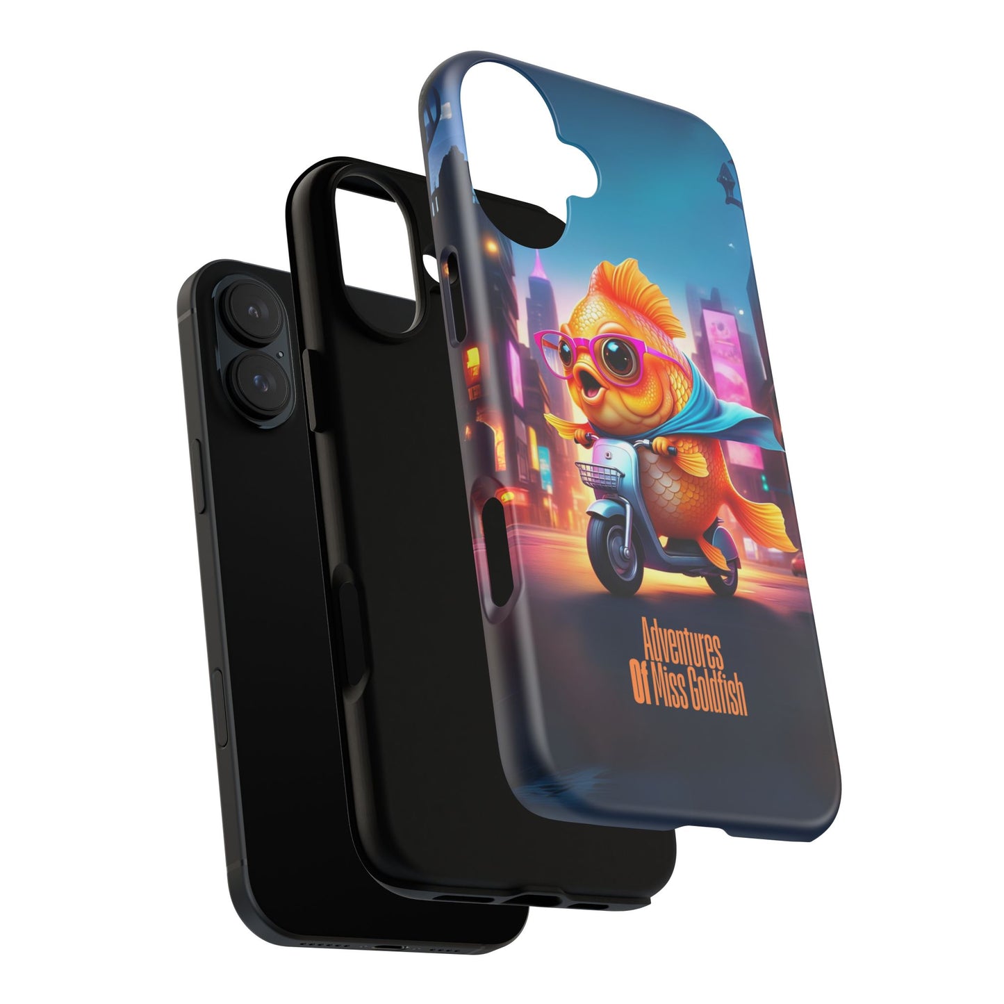 Adventures of Miss Goldfish Phone Case - Fun & Colorful Tough Cover for Fish Lovers