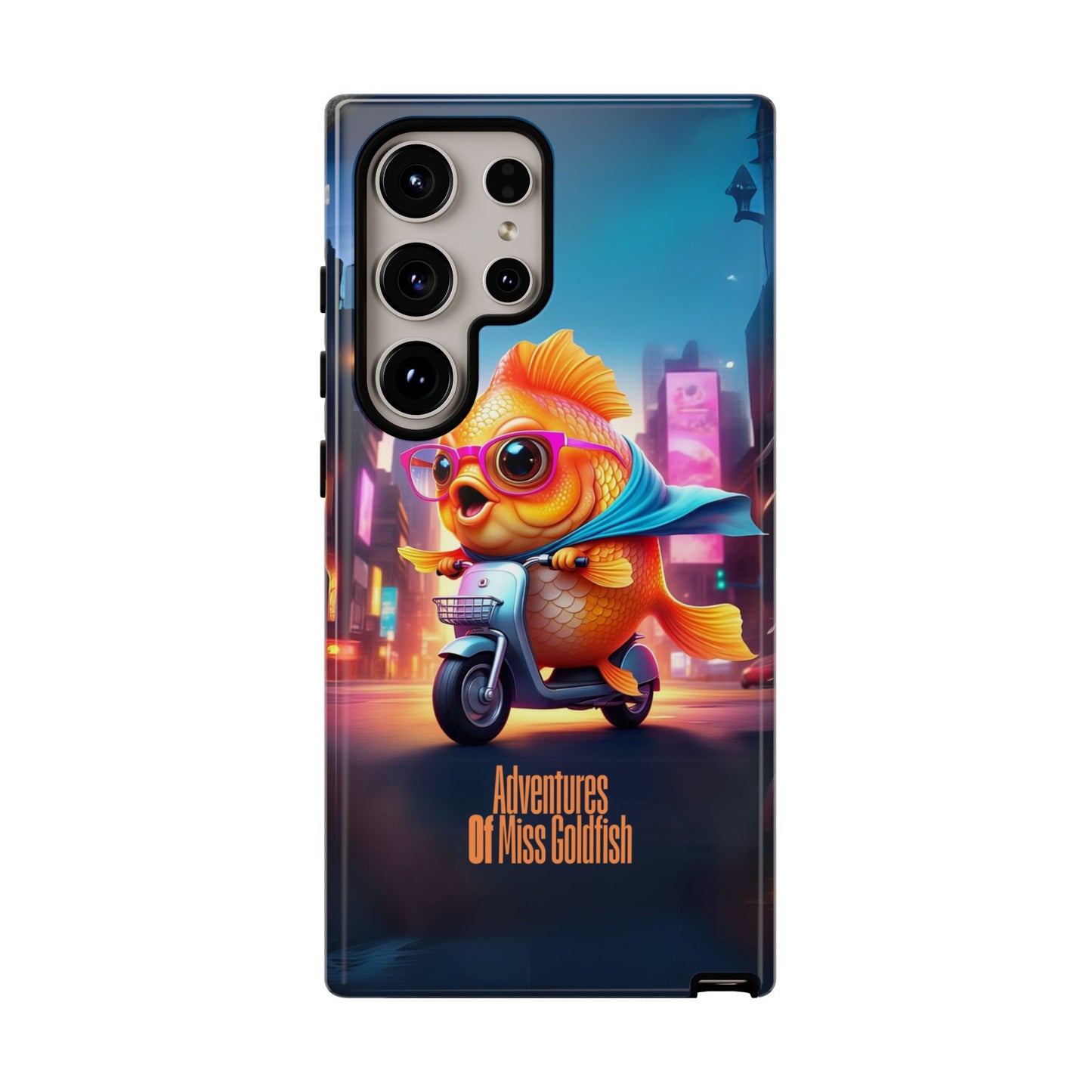 Adventures of Miss Goldfish Phone Case - Fun & Colorful Tough Cover for Fish Lovers