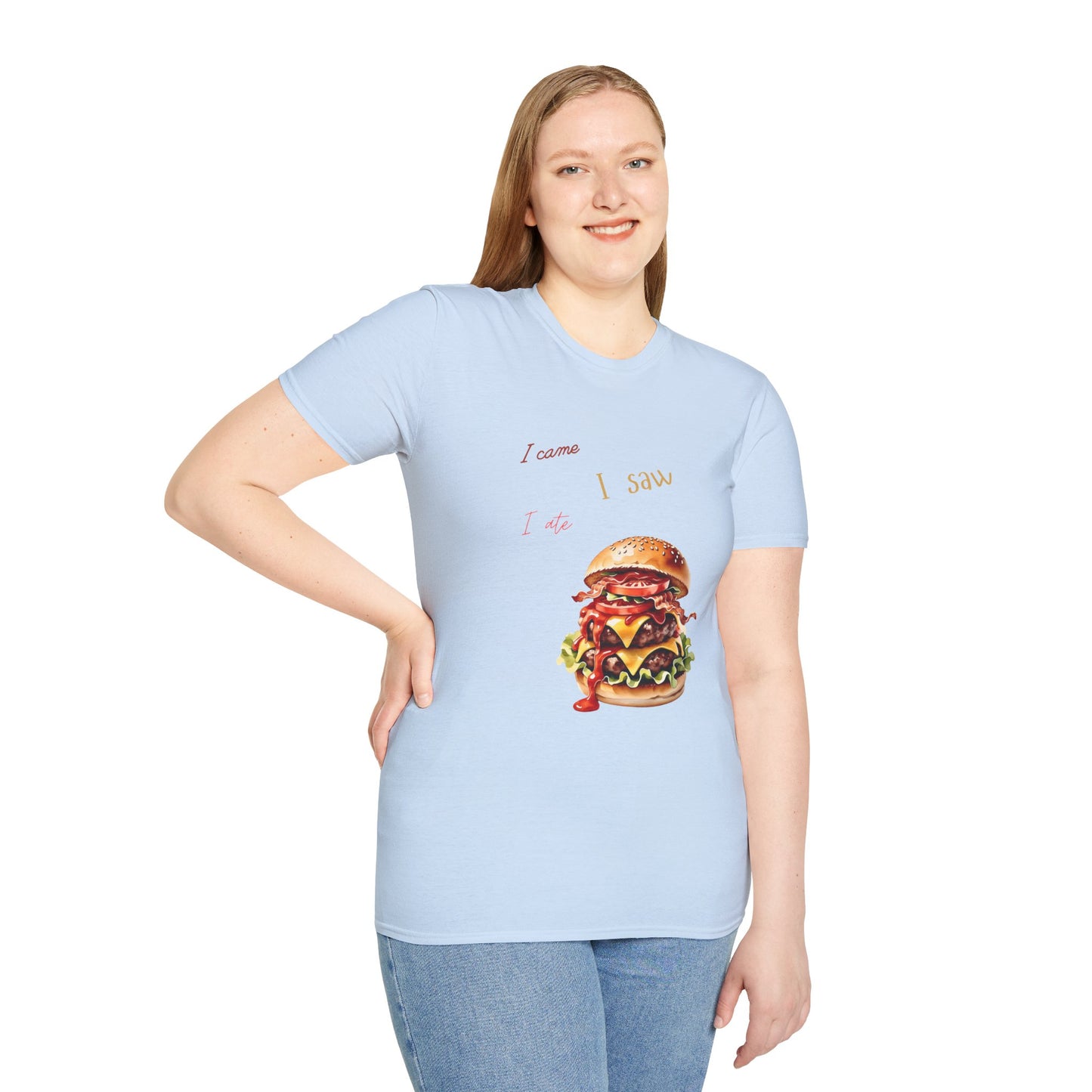 I Came, I Ate Burger Graphic Unisex Softstyle T-Shirt