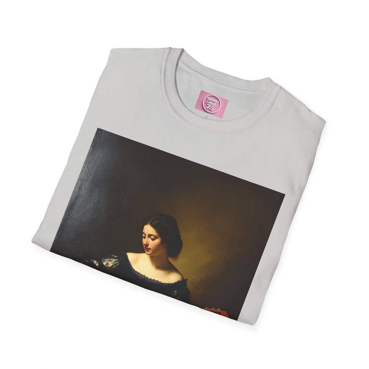 Artistic Guitarist Softstyle T-Shirt - Elegant Vintage Design