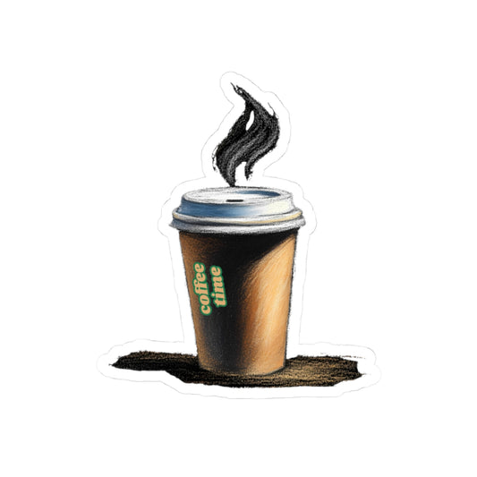 Coffee Time Kiss-Cut Stickers - Perfect for Coffee Lovers and Laptop Decals